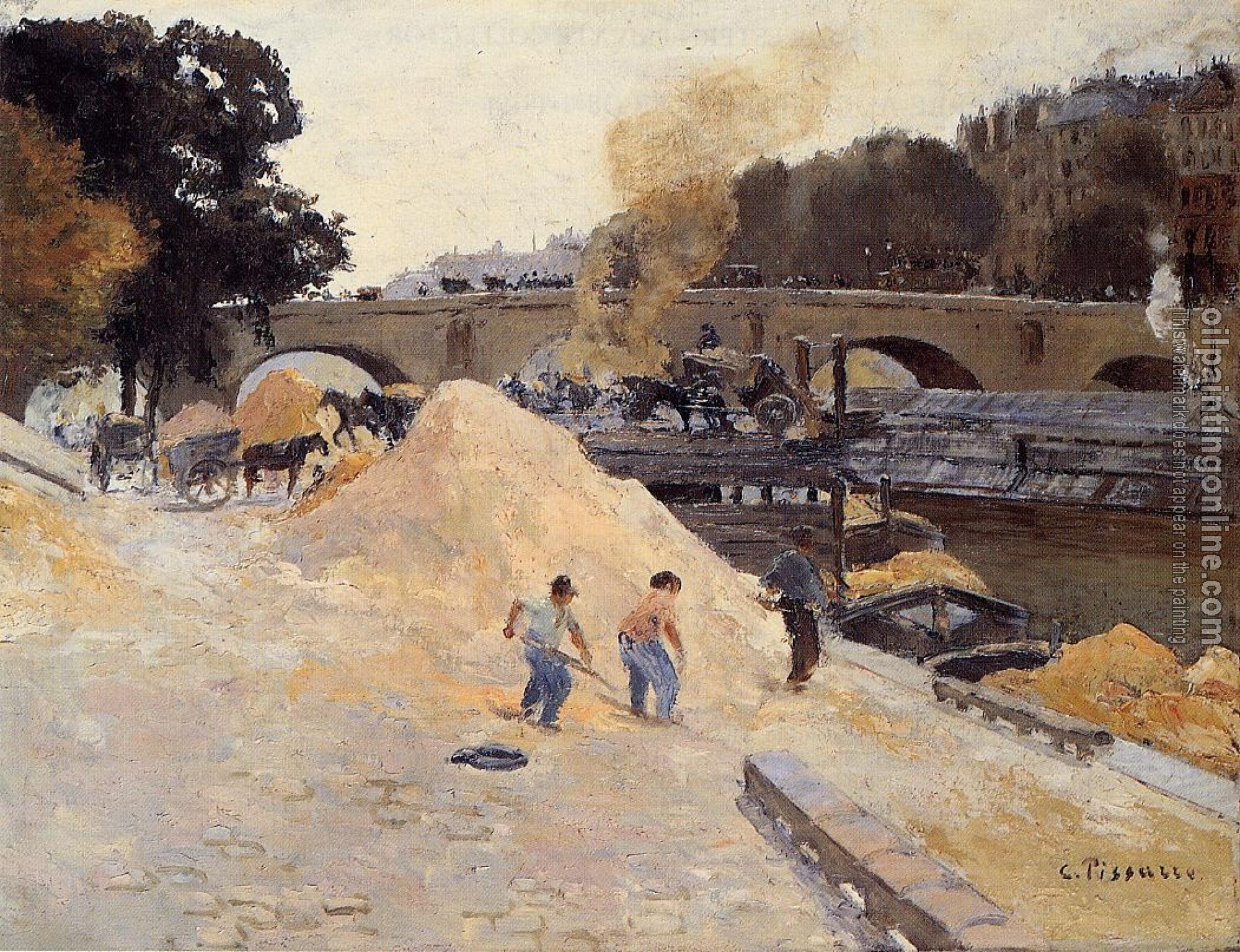 Pissarro, Camille - The Banks of the Seine in Paris, Pont Marie, Quai d'Anjou